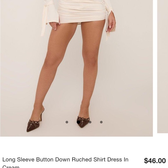 EGO Cream Button-Up Mini Dress - Picture 3 of 3